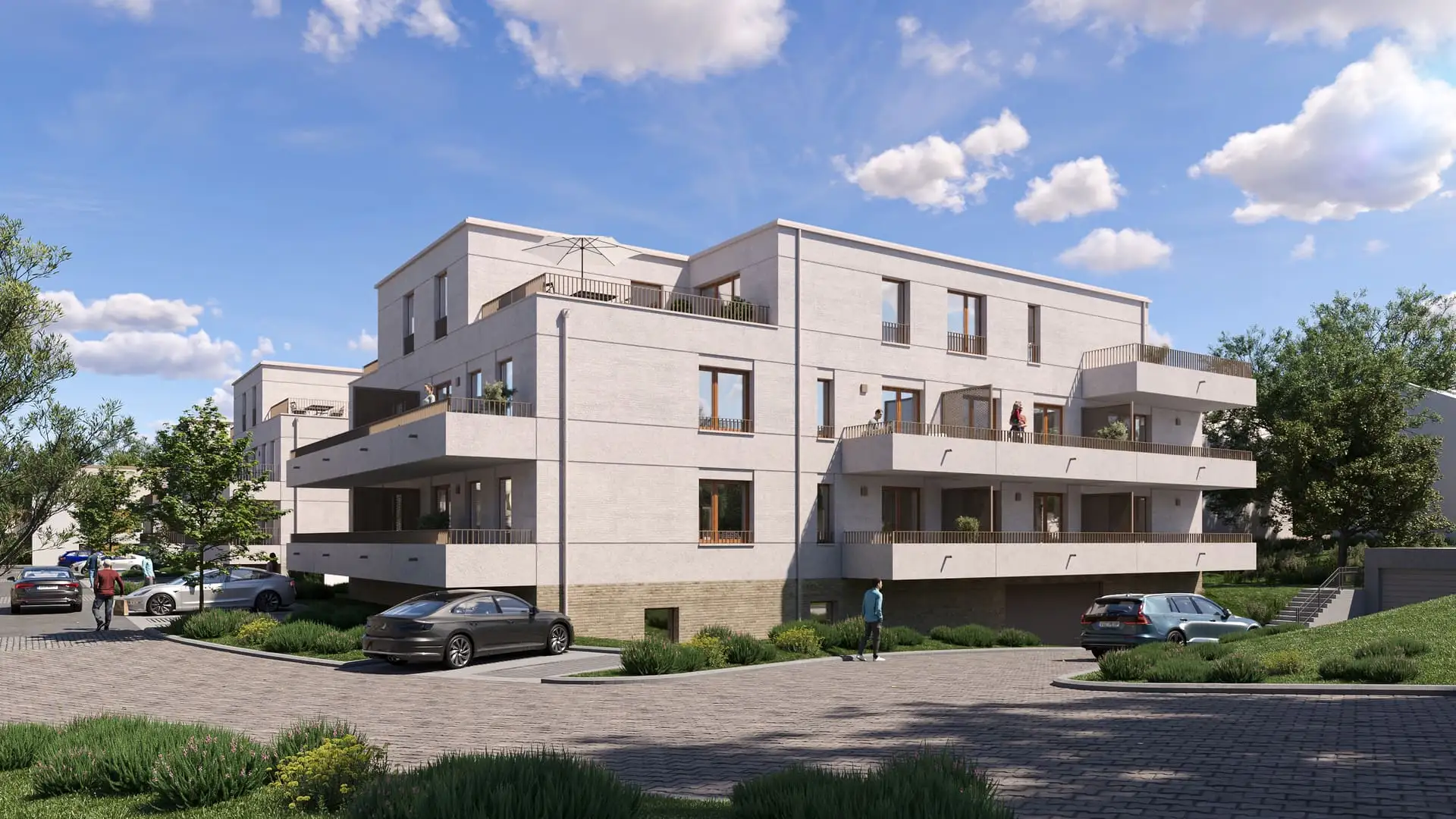 Barrierefreie und altersgerechte Mietwohnungen in Gießen: Visualisierung Haus 4 im Westhang Living